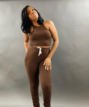 Load image into Gallery viewer, Plus Size I’ll Be Chillin Ruched Pants Set - Chocolate
