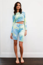 Load image into Gallery viewer, Simple Perfection Tie-dye Bike Shorts Set - Green/Combo
